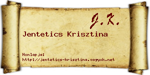 Jentetics Krisztina névjegykártya